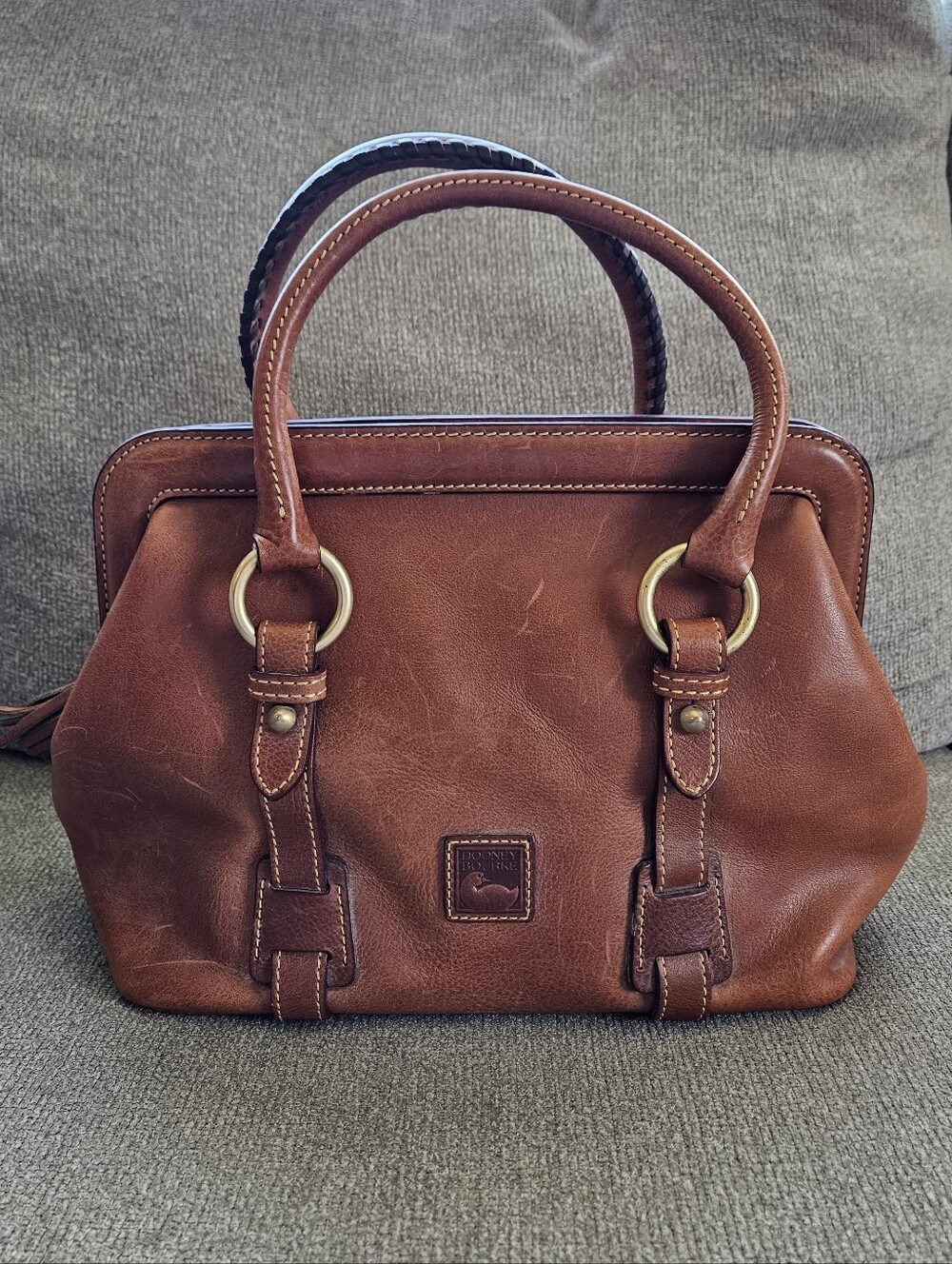 Vintage Dooney & Bourke Florentine Vachetta Leather Mitchell Satchel